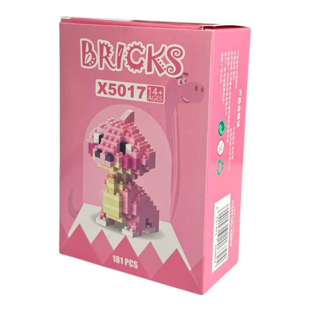 BRICKS X5017 Pink Dinosaur Figure 181 pcs Building Set